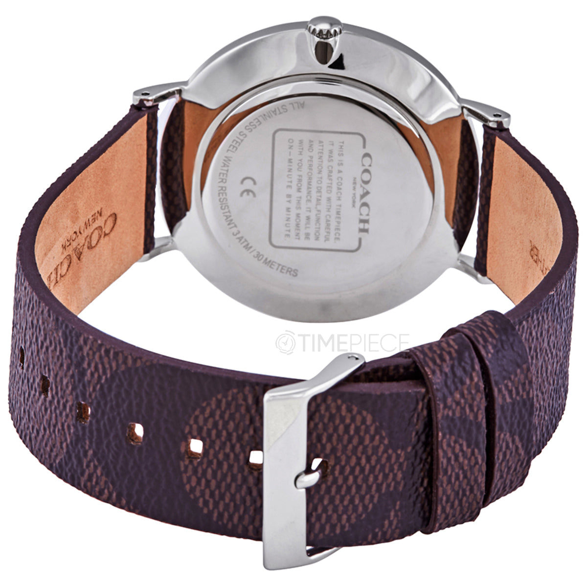 Coach Charles Black Dial Brown Leather Strap Watch for Women - 14602156