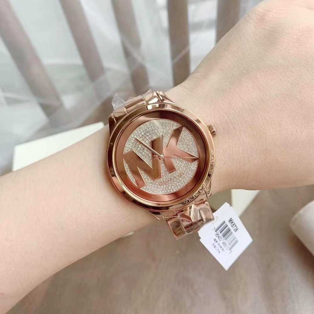 Michael Kors Runway Mercer Quartz Rose Gold Dial Rose Gold Steel Strap Watch For Women - MK6736