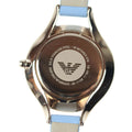 Emporio Armani Aurora Quartz Mother of Pearl White Dial Blue Leather Strap Watch For Women - AR11109