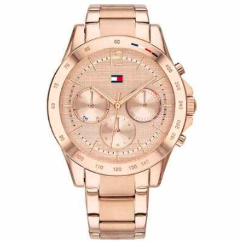 Tommy Hilfiger Haven Chronograph Quartz Rose Gold Dial Rose Gold Steel Strap Watch For Women - 1782197