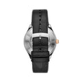 Emporio Armani Zeta Skeleton Automatic Silver Dial Black Leather Strap Watch For Men - AR60018