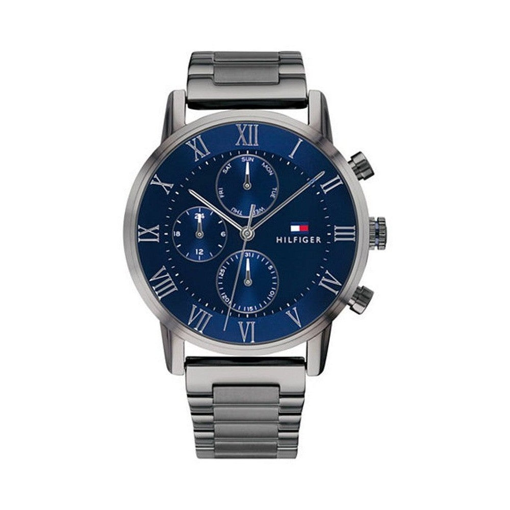 Tommy Hilfiger Kane Quartz Blue Dial Black Steel Strap Watch for Men - 1791456