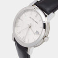 Burberry The City White Dial Black Leather Strap Watch for Men - BU9008