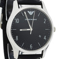 Emporio Armani Classic Quartz Black Dial Black Leather Strap Watch For Men - AR1865