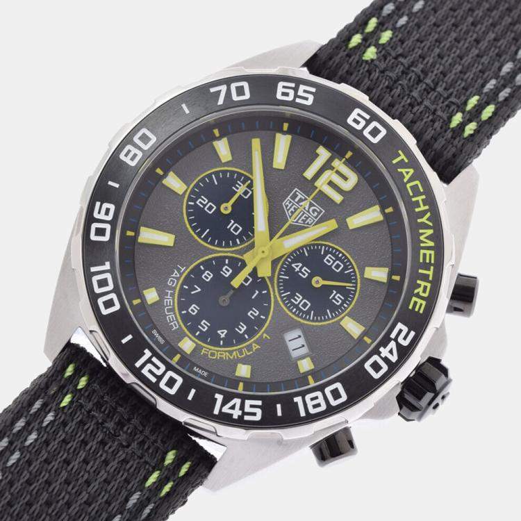 Tag Heuer Formula 1 Quartz Chronograph Grey Dial Black Nylon Strap Watch for Men - CAZ101AG.FC8304