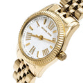 Michael Kors Lexington Quartz Silver Dial Gold Steel Strap Watch For Women - MK3229