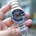 Mido Commander Automatic Gradient Blue Dial Silver Steel Strap Watch For Men - M021.407.11.411.01