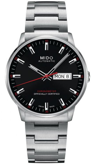 Mido Commander II Automatic Black Dial Silver Steel Strap Watch For Men - M021.431.11.051.00