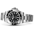 Rolex Submariner Black Dial Silver Steel Strap Watch for Men - M124060-0001