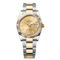 Rolex Datejust 36mm Yellow Gold Champagne Two Tone Steel Strap Watch for Men - M126233-0016