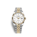 Rolex Datejust 36mm White Dial Two Tone Jubilee Bracelet Watch for Women - M126233-0019