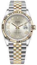 Rolex Datejust 36 Silver Dial Two Tone Oyster Steel & Yellow Gold Strap Watch for Women - M126233-0031