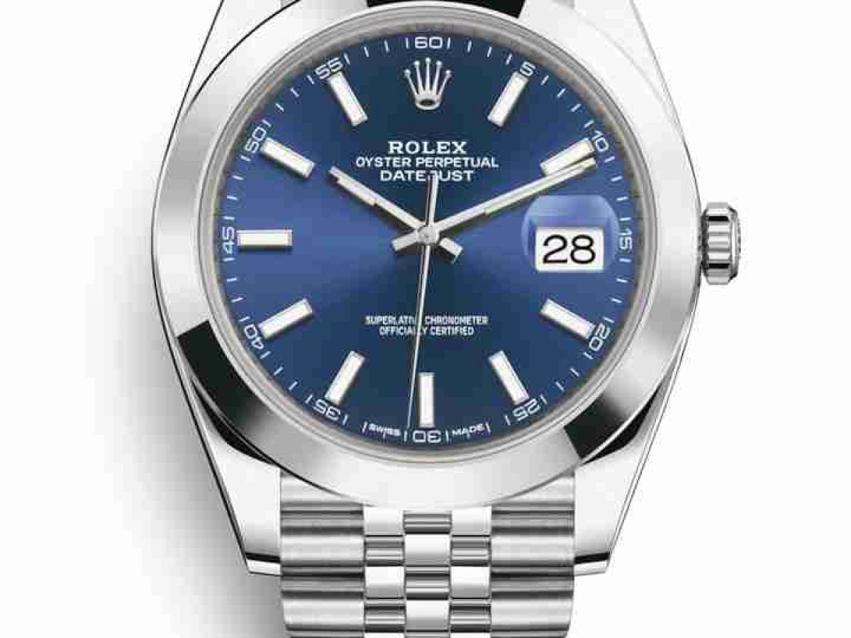 Rolex Datejust 41 Oyster Blue Dial Silver Oystersteel Jubilee Bracelet Watch for Men - M126300-0002