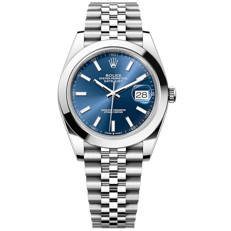 Rolex Datejust 41 Oyster Blue Dial Silver Oystersteel Jubilee Bracelet Watch for Men - M126300-0002