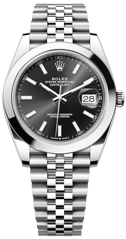 Rolex Datejust 41 Oyster Black Dial Oystersteel Jubilee Bracelet Watch for Men - M126300-0012