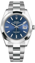 Rolex Datejust 41 Oyster Blue Dial Oystersteel Strap Watch for Men - M126300-0001