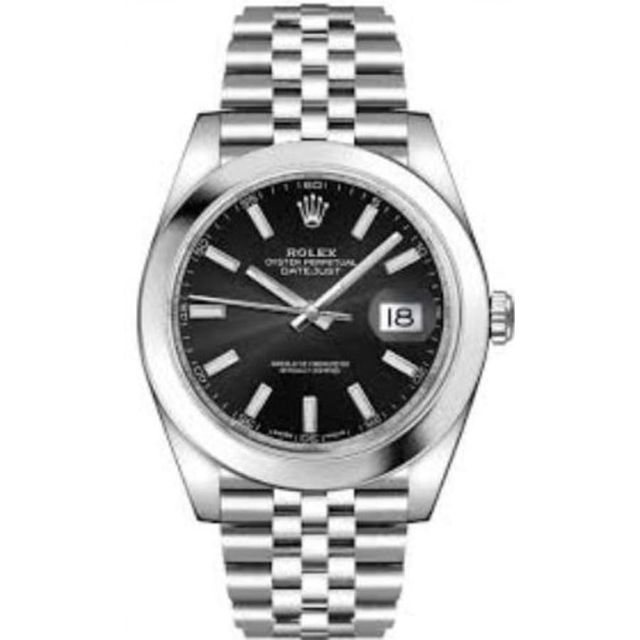 Rolex Datejust 41 Oyster Black Dial Oystersteel Jubilee Bracelet Watch for Men - M126300-0012