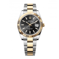 Rolex Datejust 41 Black Dial Two Tone Oystersteel White Gold Strap Watch for Men - M126333-0013