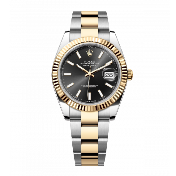 Rolex Datejust 41 Black Dial Two Tone Oystersteel White Gold Strap Watch for Men - M126333-0013