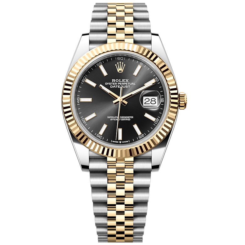 Rolex Datejust 41 Oyster Black Dial Two Tone Jubilee Bracelet Watch for Men - M126333-0014