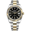 Rolex Datejust 41 Black Dial Two Tone Oystersteel White Gold Strap Watch for Men - M126333-0013