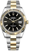 Rolex Datejust 41 Black Dial Two Tone Oystersteel White Gold Strap Watch for Men - M126333-0013