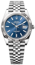 Rolex Datejust 41 Oyster Blue Dial Oystersteel & Grey Gold Strap Watch for Men - M126334-0032