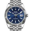 Rolex Datejust 41 Oyster Blue Dial Oystersteel & Grey Gold Strap Watch for Men - M126334-0032