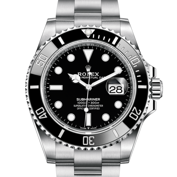 Rolex Submariner Date Oyster 41 Black Dial Silver Oystersteel Strap Watch for Men - M126610LN-0001