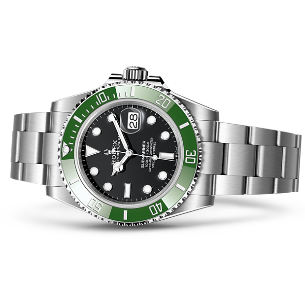 Rolex Submariner Date Oyster Black Dial Oystersteel Silver Steel Strap Watch for Men - M126610LV-0002