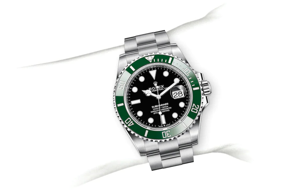 Rolex Submariner Date Oyster Black Dial Oystersteel Silver Steel Strap Watch for Men - M126610LV-0002