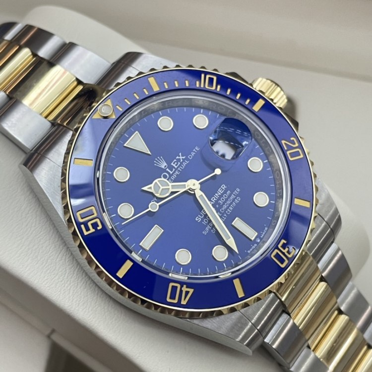 Rolex Submariner Date Oyster 41mm Blue Dial Two Tone Oyster Steel Yellow Gold Strap Watch for Men - M126613LB-0002