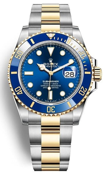 Rolex Submariner Date Oyster 41mm Blue Dial Two Tone Oyster Steel Yellow Gold Strap Watch for Men - M126613LB-0002