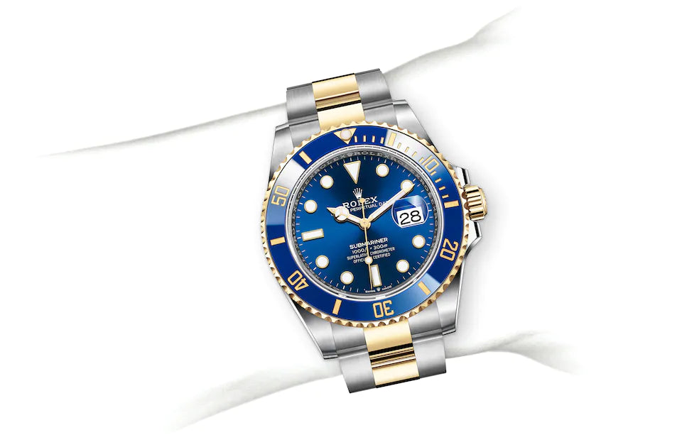 Rolex Submariner Date Oyster 41mm Blue Dial Two Tone Oyster Steel Yellow Gold Strap Watch for Men - M126613LB-0002