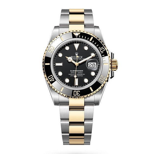 Rolex Submariner Date 41 Oyster Black Dial Two Tone Oystersteel & Yellow Gold Strap Watch for Men - M126613LN-0002