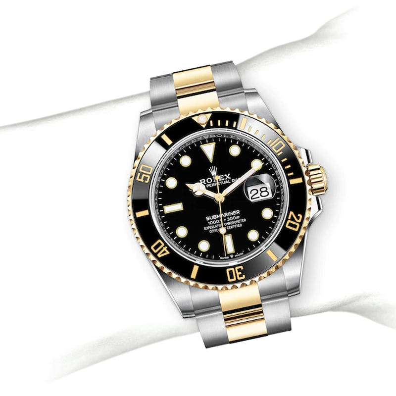 Rolex Submariner Date 41 Oyster Black Dial Two Tone Oystersteel & Yellow Gold Strap Watch for Men - M126613LN-0002