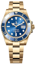 Rolex Submariner Date Oyster 41mm Blue Dial Yellow Gold Steel Strap Watch for Men - M126618LB-0002