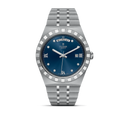Tudor Royal Automatic Diamonds Blue Dial Silver Steel Strap Watch for Men - M28600-0006