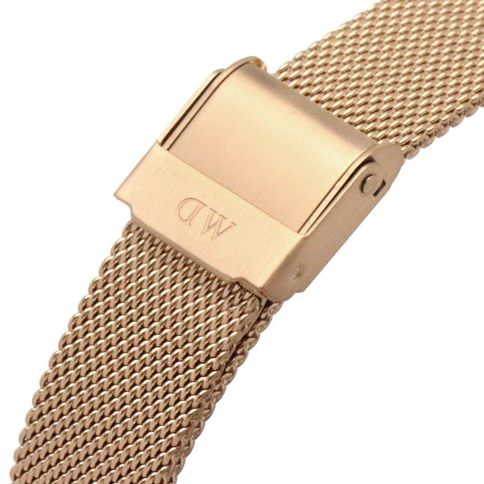 Daniel Wellington Petite Rose Gold Dial Rose Gold Mesh Bracelet Watch For Women - DW00100470