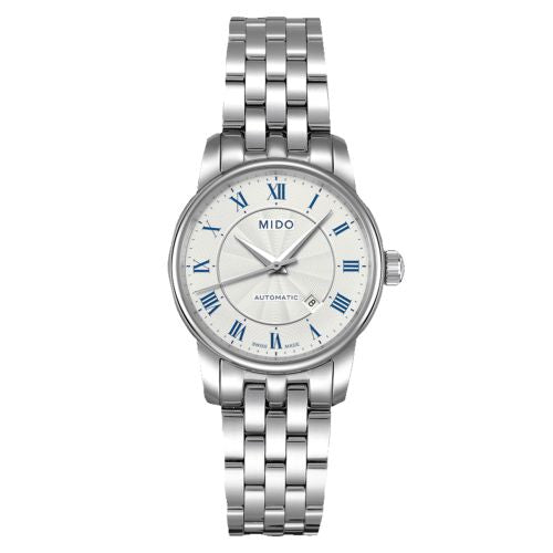 Mido Baroncelli III Automatic Silver Dial Silver Steel Strap Watch For Women - M7600.4.21.1