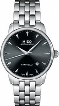 Mido Baroncelli Ii Automatic Black Dial Silver Steel Strap Watch For Men - M8600.4.18.1