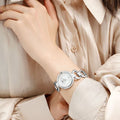 Tissot T Trend Flamingo Mother of Pearl White Dial Silver Steel Strap Watch for Women - T094.210.11.116.00