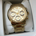 Guess Mini Sunrise Quartz Gold Dial Gold Steel Strap Watch For Women - W0448L2