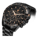 Maserati Traguardo Chronograph Black Dial Black Steel Strap Watch For Men - R8873612048