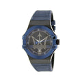 Maserati Potenza Black Dial 42mm Blue Leather Strap Watch For Men - R8851108007