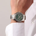 Maserati Successo Chronograph Green Dial Silver Steel Strap Watch For Men - R8873621017