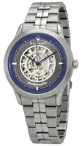 Maserati Ricordo Automatic Skeleton Silver Dial Silver Steel Strap Watch For Men - R8823133005