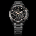 Maserati Traguardo Chronograph Black Dial Black Steel Strap Watch For Men - R8873612048