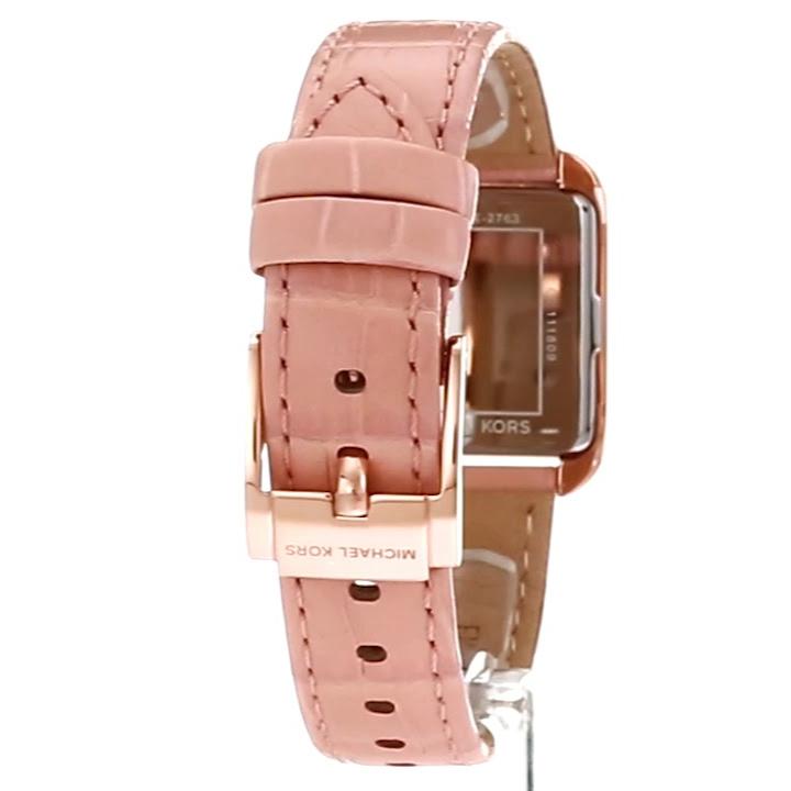 Michael Kors Lake Quartz White Dial Pink Leather Strap Watch For Women - MK2763