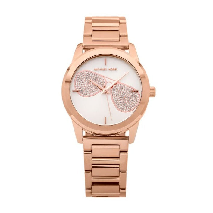 Michael Kors Hartman Analog White Dial Rose Gold Steel Strap Watch For Women - MK3673